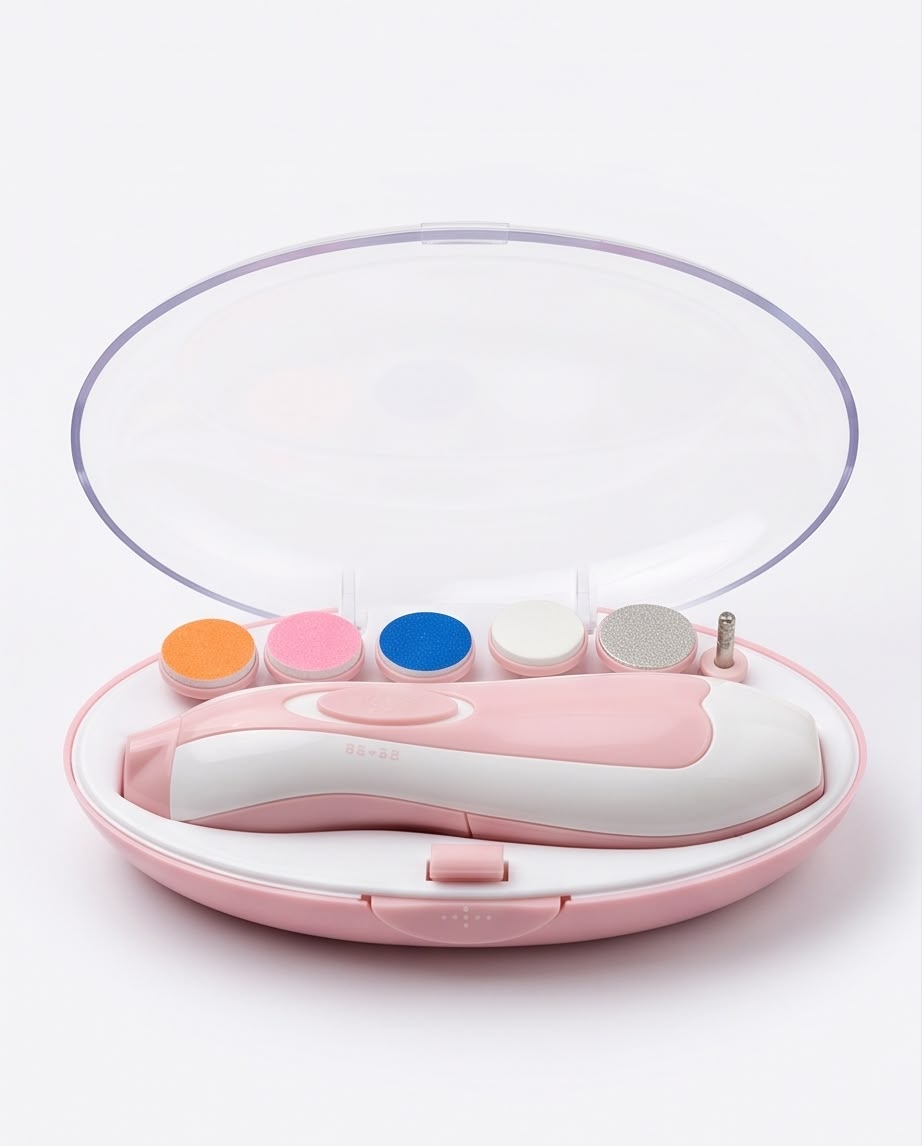 Baby Electric Nail Trimmer & File Set with 6 Interchangeable Heads