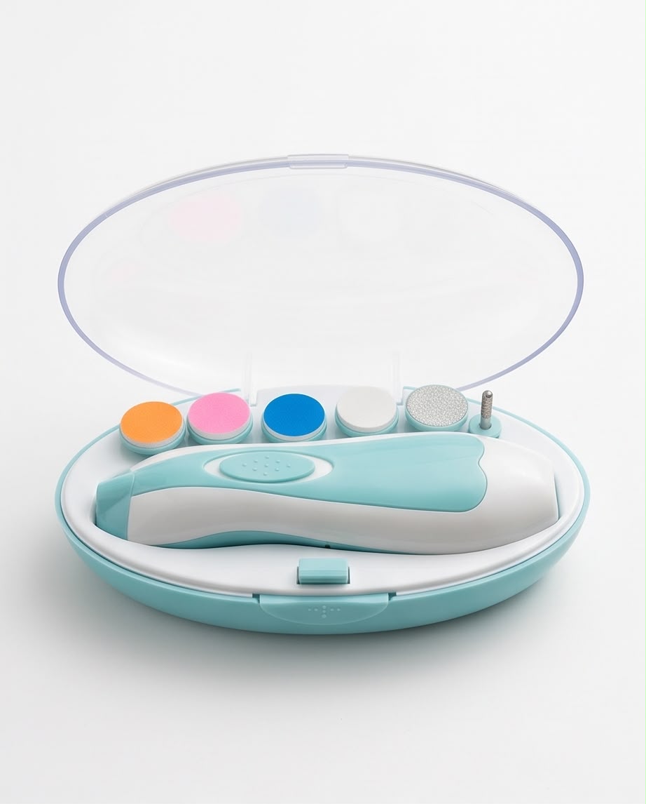 Baby Electric Nail Trimmer & File Set with 6 Interchangeable Heads