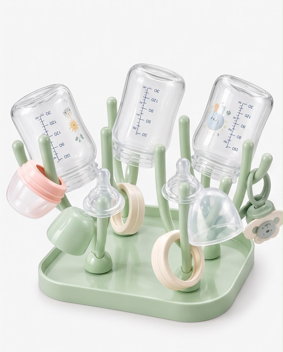 Baby Bottle Drying Rack – Multi-Purpose Feeding Bottle & Accessories Stand