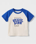 Boys Cotton T-Shirt – Blue & White Printed Tee