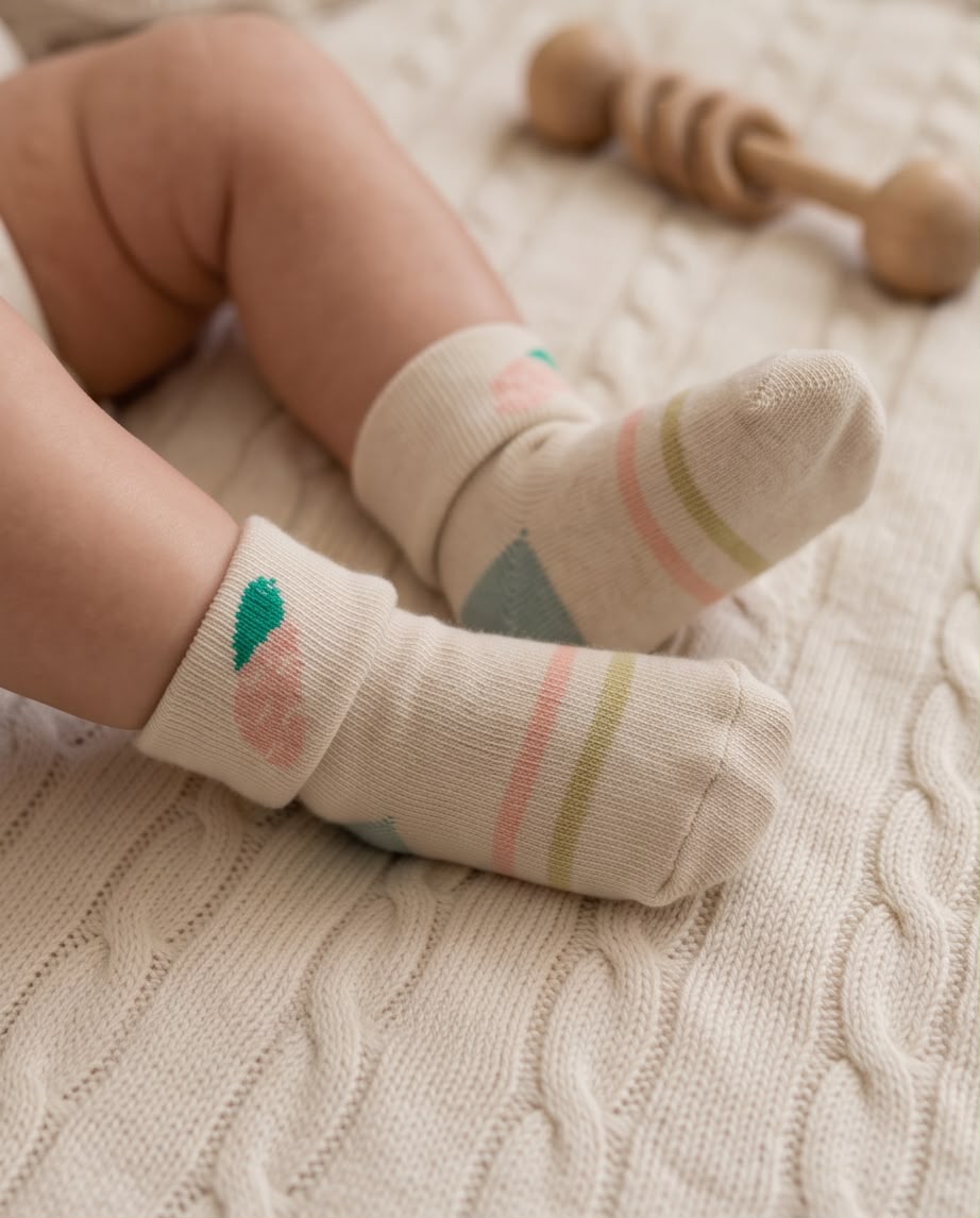 Cute Baby Cotton Socks – 2 Pair Set