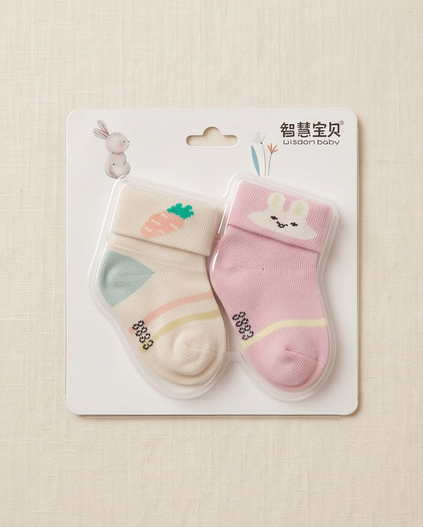 Cute Baby Cotton Socks – 2 Pair Set