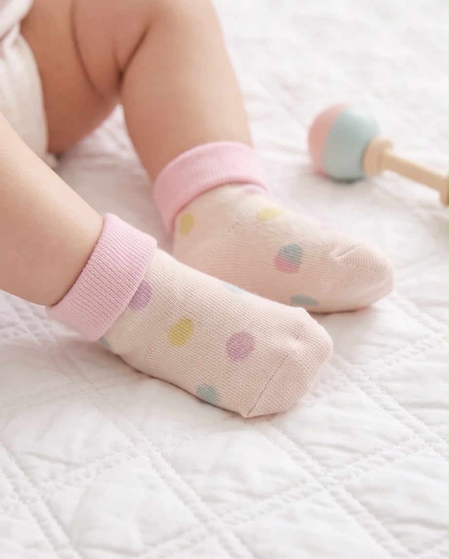 Cute Baby Socks – Soft & Comfortable Cotton Socks for Newborns & Infants (2 Pairs)