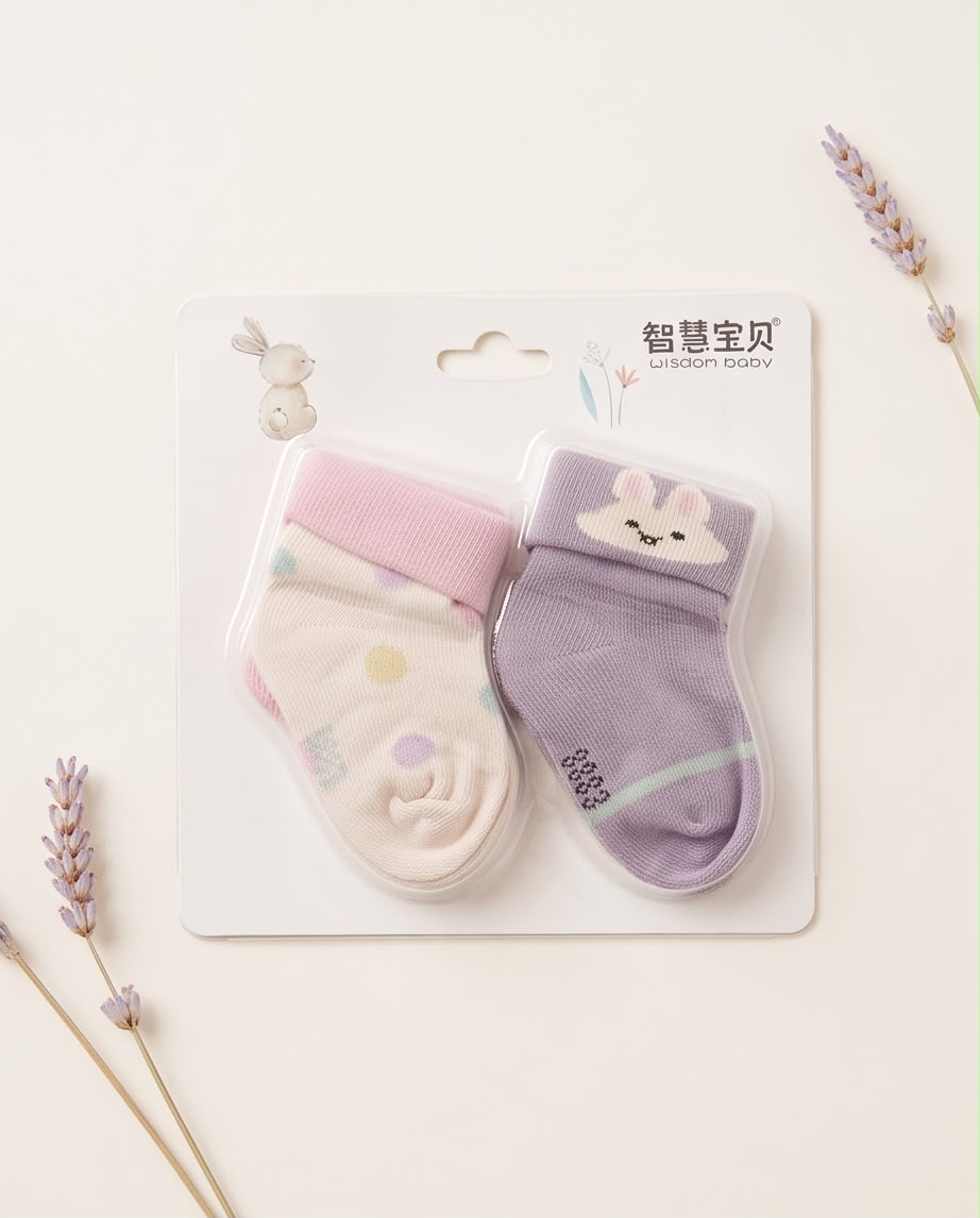 Cute Baby Socks – Soft & Comfortable Cotton Socks for Newborns & Infants (2 Pairs)