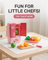 Kids Pretend Play Kitchen Set – Mini Fridge & Cutting Fruits Set