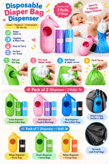 Disposable Diaper Bag Dispenser with 2 Roll