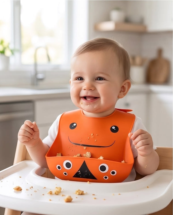Cute Silicone Baby Bib – Waterproof Feeding Bib with Food Catcher