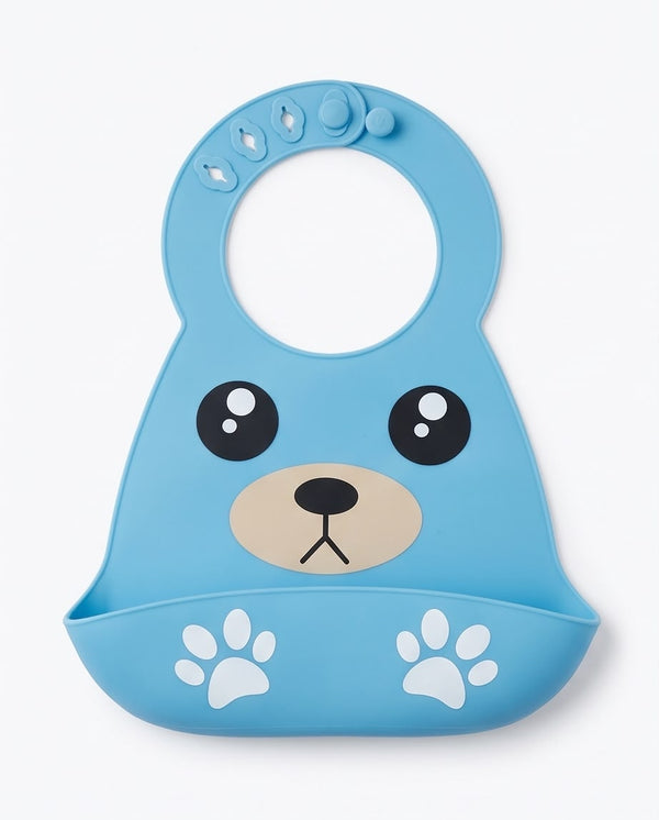 Silicone Baby Bib with Food Catcher – Cute Bear Feeding Bib