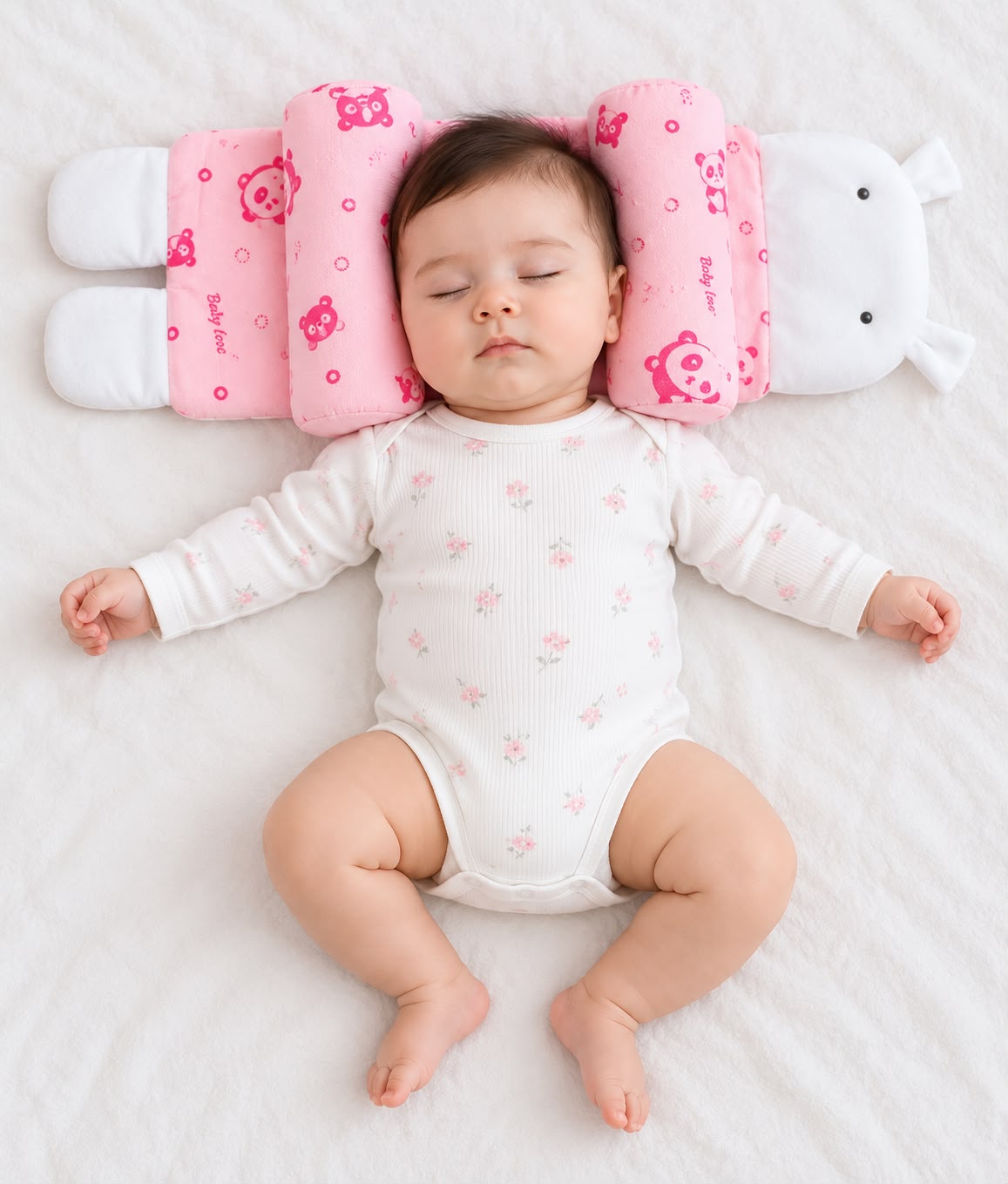 Baby Head & Body Support Cushion – Soft Padded Infant Support Pillow (Pink)