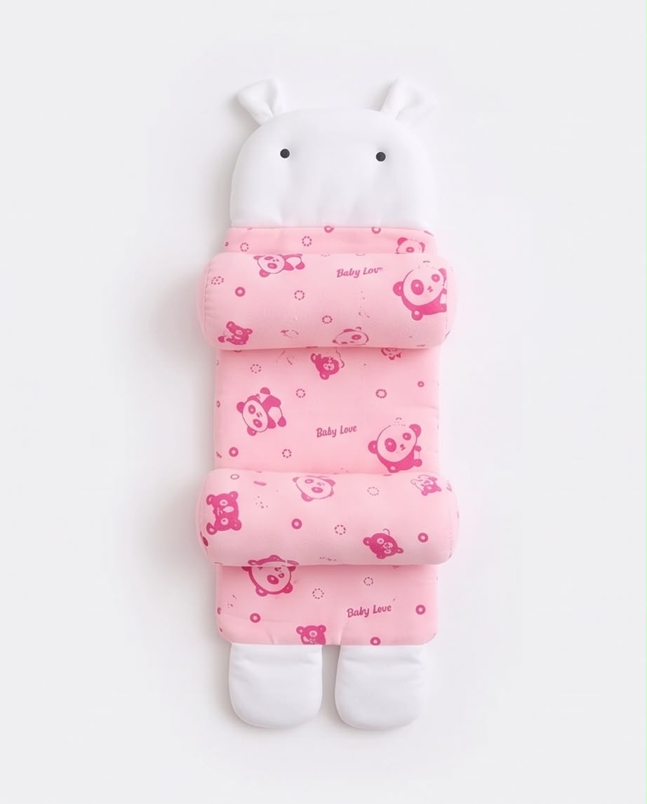 Baby Head & Body Support Cushion – Soft Padded Infant Support Pillow (Pink)