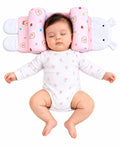 Baby Head & Body Support Cushion – Soft Padded Infant Support Pillow (Pink Bear Print)