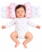 Baby Head & Body Support Cushion – Soft Padded Infant Support Pillow (Pink Bear Print)