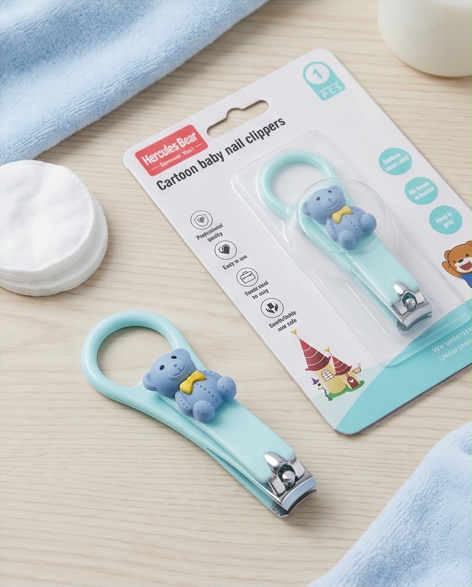 Hercules Bear Cartoon Baby Nail Clipper – Safe Single Nail Trimmer