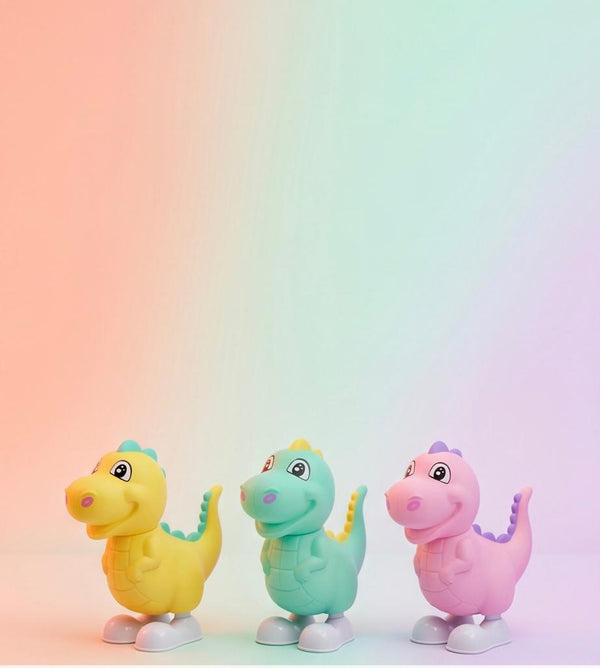 Cute Wind-Up Walking Dinosaur Toy for Kids – Pink | Clockwork Mechanical Animal Toy