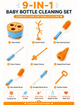 9-in-1 Baby Bottle Cleaning Brush Set with Storage Holder